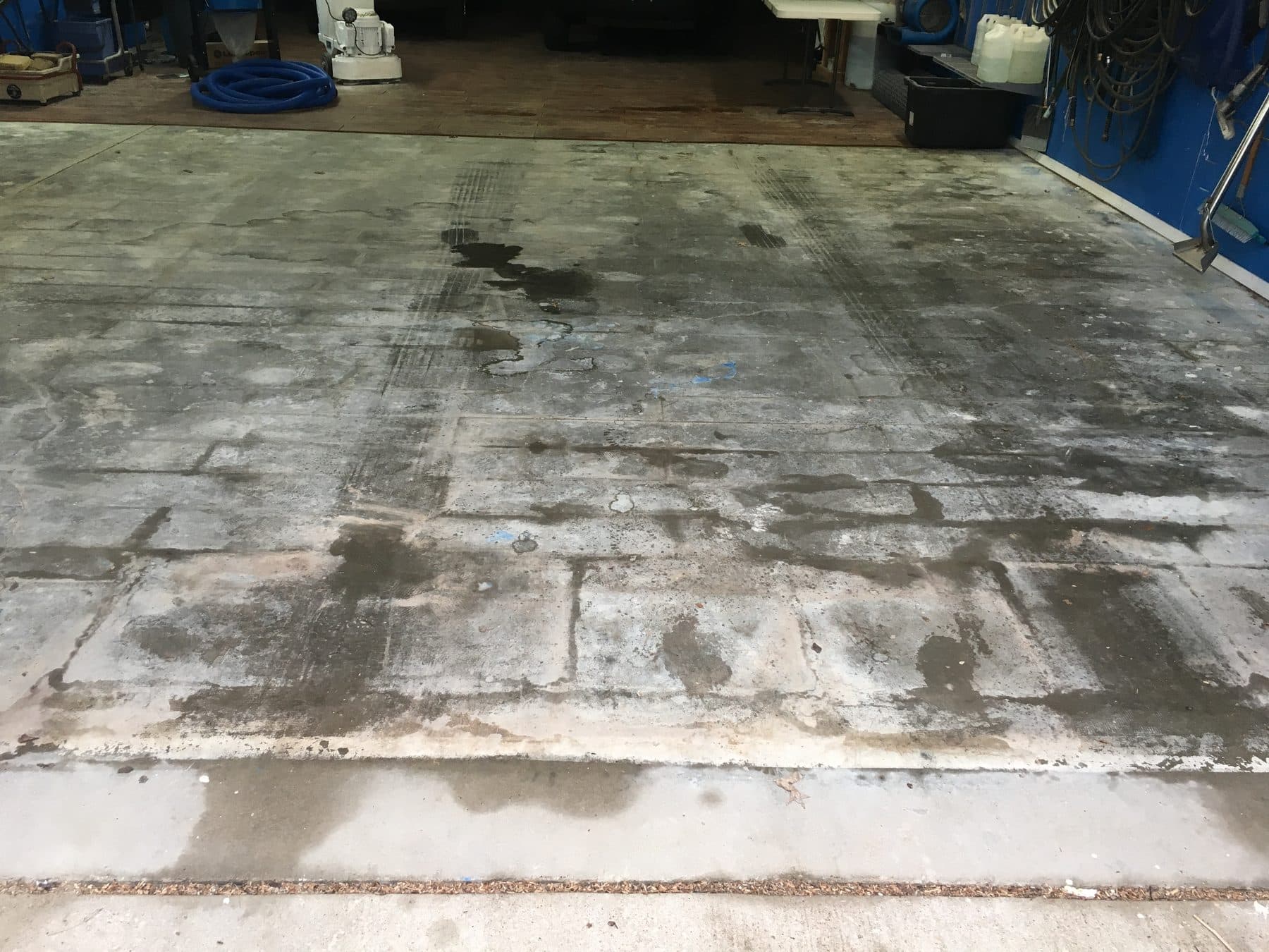 Garage Bay Before Polishing